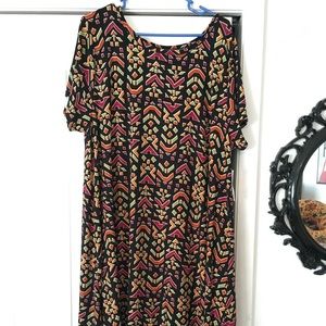 Lularoe Carly dress colorful abstract 3XL